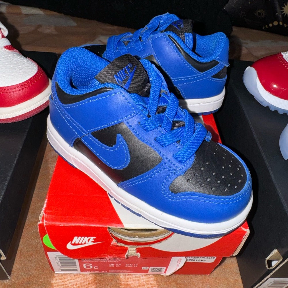 hyper cobalt blue black nike dunk lows 6c toddler baby shoes jordan boy girl